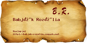 Babják Rozália névjegykártya