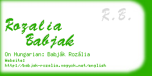 rozalia babjak business card