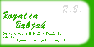 rozalia babjak business card